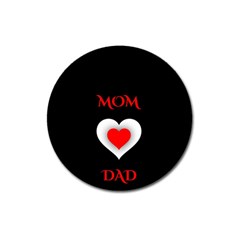 Mom And Dad, Father, Feeling, I Love You, Love Magnet 3  (round) by nateshop