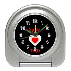 Mom And Dad, Father, Feeling, I Love You, Love Travel Alarm Clock by nateshop