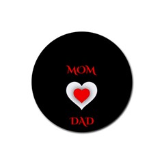 Mom And Dad, Father, Feeling, I Love You, Love Rubber Coaster (round) by nateshop