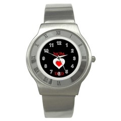 Mom And Dad, Father, Feeling, I Love You, Love Stainless Steel Watch by nateshop