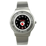 Mom And Dad, Father, Feeling, I Love You, Love Stainless Steel Watch Front