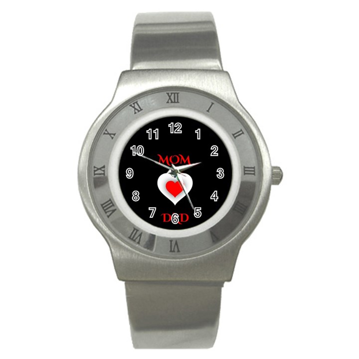 Mom And Dad, Father, Feeling, I Love You, Love Stainless Steel Watch