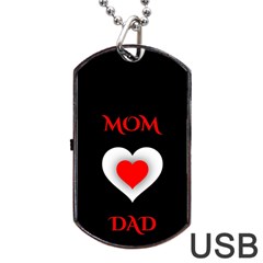 Mom And Dad, Father, Feeling, I Love You, Love Dog Tag Usb Flash (one Side) by nateshop