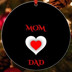 Mom And Dad, Father, Feeling, I Love You, Love Uv Print Acrylic Ornament Round by nateshop