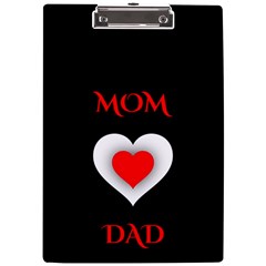 Mom And Dad, Father, Feeling, I Love You, Love A4 Acrylic Clipboard by nateshop