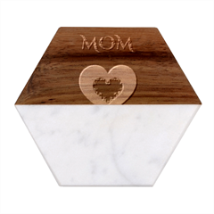 Mom And Dad, Father, Feeling, I Love You, Love Marble Wood Coaster (hexagon) 