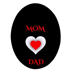 Mom And Dad, Father, Feeling, I Love You, Love Oval Glass Fridge Magnet (4 Pack)