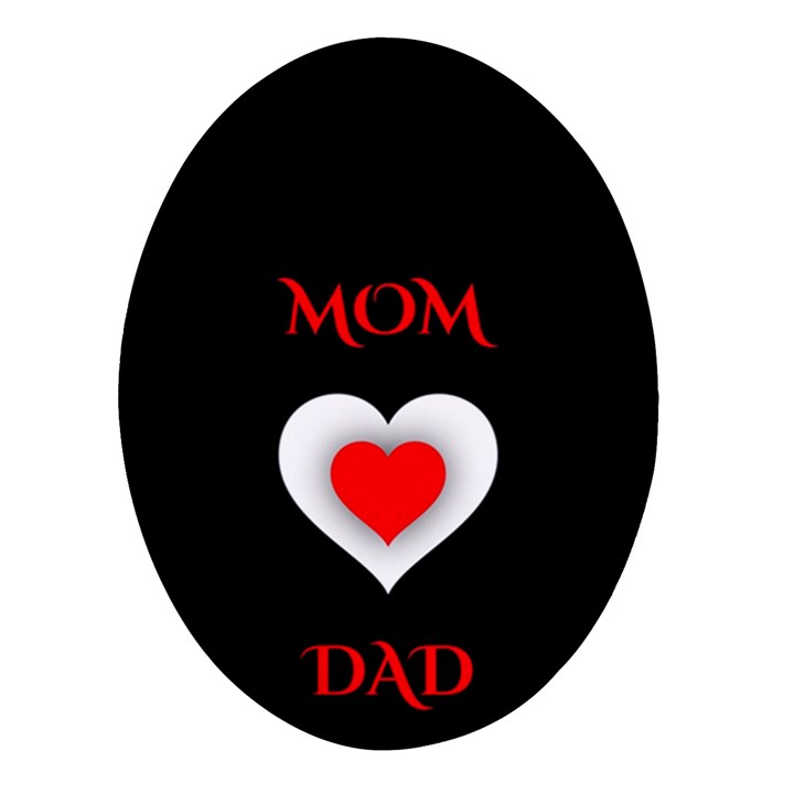 Mom And Dad, Father, Feeling, I Love You, Love Oval Glass Fridge Magnet (4 pack)