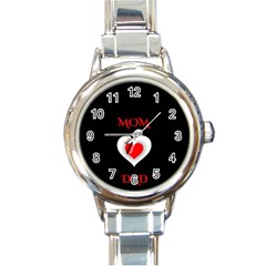 Mom And Dad, Father, Feeling, I Love You, Love Round Italian Charm Watch by nateshop