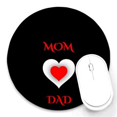 Mom And Dad, Father, Feeling, I Love You, Love Round Mousepad by nateshop