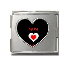 Mom And Dad, Father, Feeling, I Love You, Love Mega Link Heart Italian Charm (18mm)