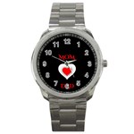 Mom And Dad, Father, Feeling, I Love You, Love Sport Metal Watch Front