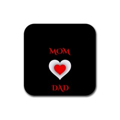 Mom And Dad, Father, Feeling, I Love You, Love Rubber Coaster (square) by nateshop