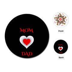 Mom And Dad, Father, Feeling, I Love You, Love Playing Cards Single Design (round) by nateshop