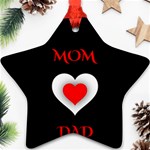 Mom And Dad, Father, Feeling, I Love You, Love Star Ornament (Two Sides) Front