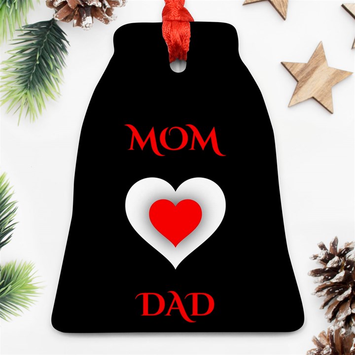 Mom And Dad, Father, Feeling, I Love You, Love Bell Ornament (Two Sides)