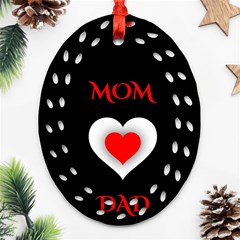 Mom And Dad, Father, Feeling, I Love You, Love Ornament (oval Filigree) by nateshop