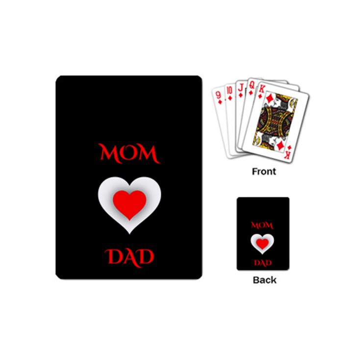 Mom And Dad, Father, Feeling, I Love You, Love Playing Cards Single Design (Mini)