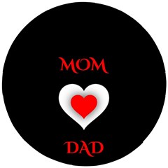 Mom And Dad, Father, Feeling, I Love You, Love Wooden Puzzle Round by nateshop