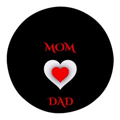 Mom And Dad, Father, Feeling, I Love You, Love Round Glass Fridge Magnet (4 Pack) by nateshop