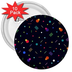 Abstract Minimalism Digital Art, 3  Buttons (10 Pack)  by nateshop