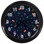 Abstract Minimalism Digital Art, Wall Clock (Black) Front