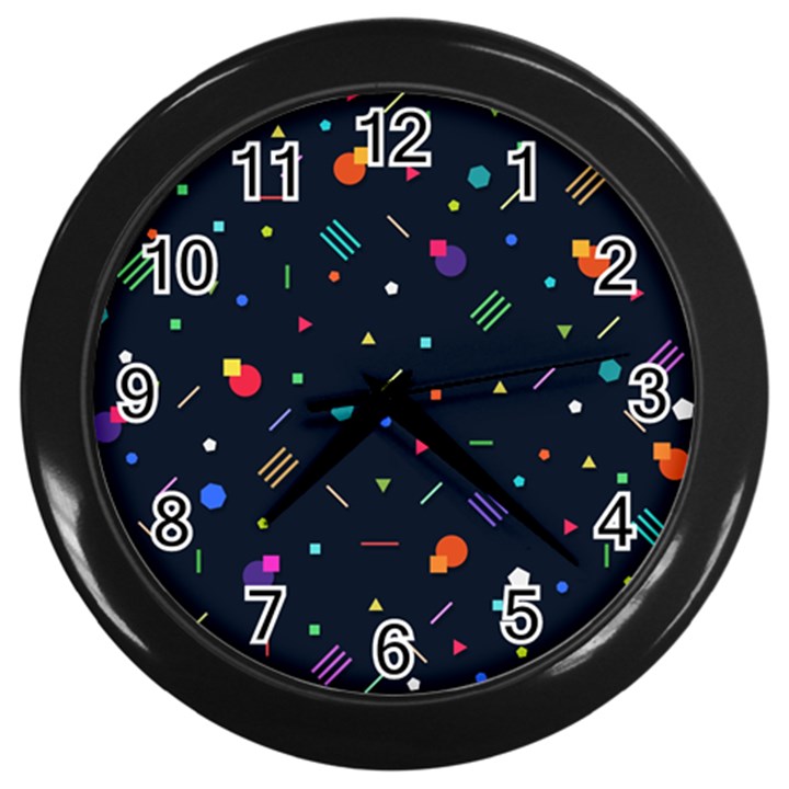 Abstract Minimalism Digital Art, Wall Clock (Black)