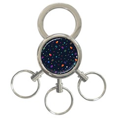 Abstract Minimalism Digital Art, 3-ring Key Chain