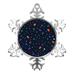 Abstract Minimalism Digital Art, Metal Small Snowflake Ornament