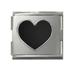 Black, Background, Simple Mega Link Heart Italian Charm (18mm) by nateshop