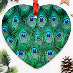 Feather, Bird, Pattern, Peacock, Texture Ornament (Heart) Front