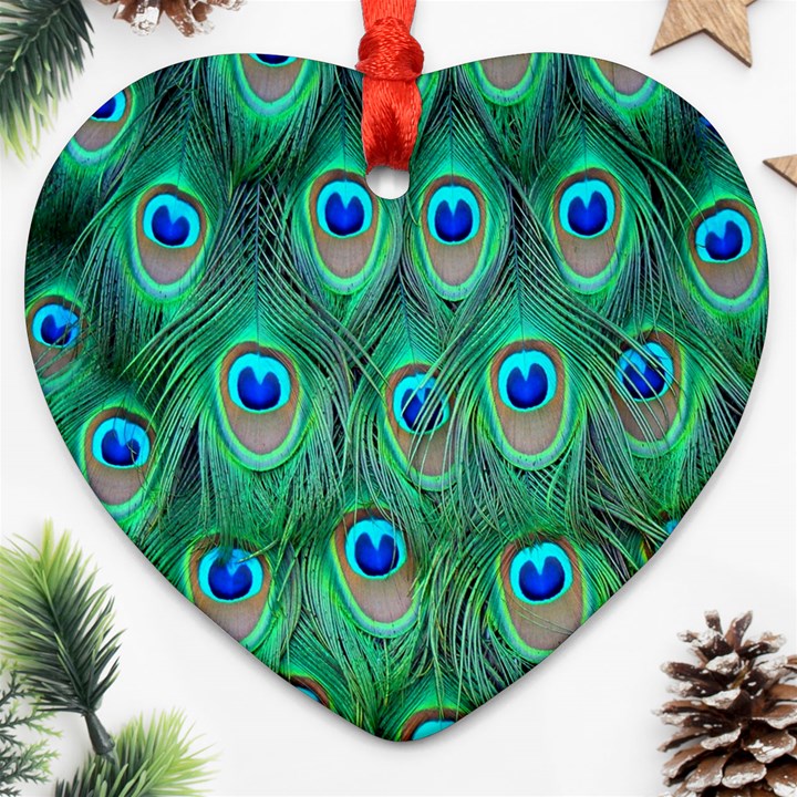 Feather, Bird, Pattern, Peacock, Texture Ornament (Heart)