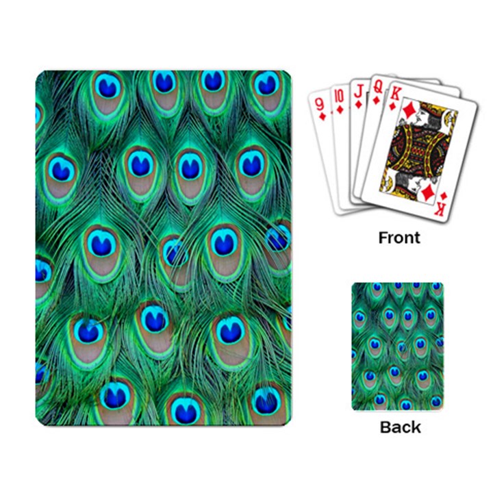 Feather, Bird, Pattern, Peacock, Texture Playing Cards Single Design (Rectangle)