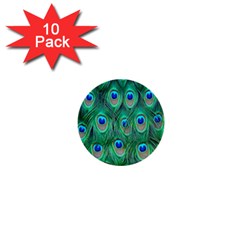 Feather, Bird, Pattern, Peacock, Texture 1  Mini Buttons (10 Pack)  by nateshop