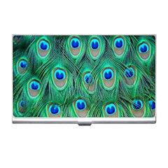 Feather, Bird, Pattern, Peacock, Texture Business Card Holder by nateshop