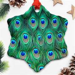 Feather, Bird, Pattern, Peacock, Texture Ornament (snowflake) by nateshop