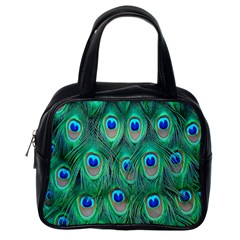 Feather, Bird, Pattern, Peacock, Texture Classic Handbag (one Side) by nateshop