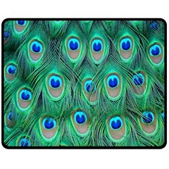 Feather, Bird, Pattern, Peacock, Texture Fleece Blanket (medium) by nateshop