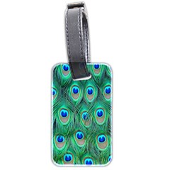 Feather, Bird, Pattern, Peacock, Texture Luggage Tag (two Sides) by nateshop