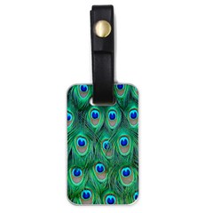 Feather, Bird, Pattern, Peacock, Texture Luggage Tag (one Side) by nateshop