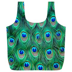 Feather, Bird, Pattern, Peacock, Texture Full Print Recycle Bag (xl) by nateshop