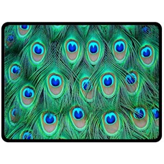 Feather, Bird, Pattern, Peacock, Texture Two Sides Fleece Blanket (large) by nateshop