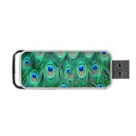 Feather, Bird, Pattern, Peacock, Texture Portable USB Flash (One Side) Front