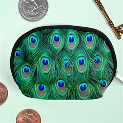 Feather, Bird, Pattern, Peacock, Texture Accessory Pouch (medium) by nateshop