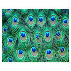 Feather, Bird, Pattern, Peacock, Texture Two Sides Premium Plush Fleece Blanket (medium) by nateshop