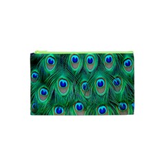 Feather, Bird, Pattern, Peacock, Texture Cosmetic Bag (xs) by nateshop