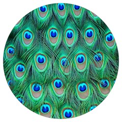 Feather, Bird, Pattern, Peacock, Texture Round Trivet by nateshop