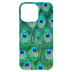 Feather, Bird, Pattern, Peacock, Texture Iphone 14 Pro Max Black Uv Print Case by nateshop