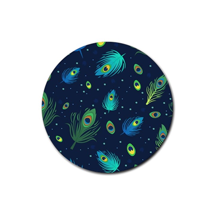 Feather, Bird, Pattern, Rubber Coaster (Round)