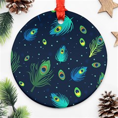 Feather, Bird, Pattern, Round Ornament (two Sides) by nateshop